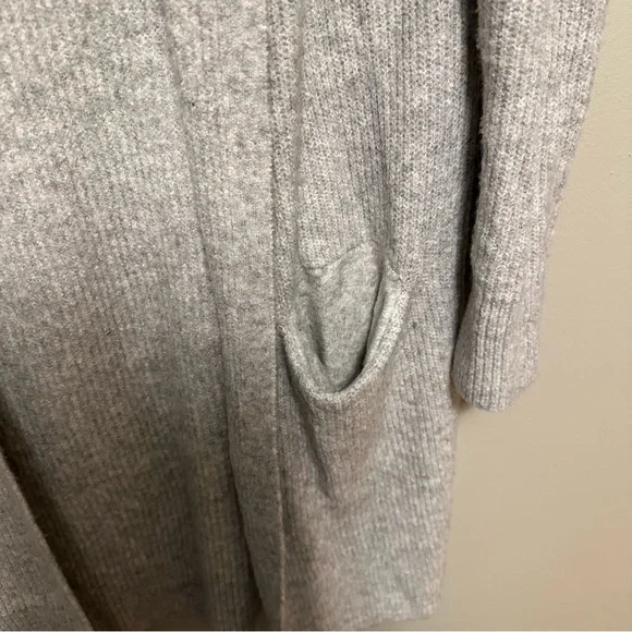 GAP Grey Ribbed Hooded Long Cardigan - Picture 2 of 5